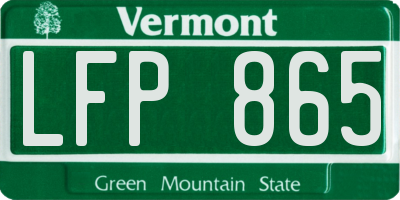 VT license plate LFP865