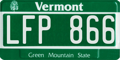 VT license plate LFP866