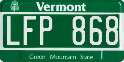 VT license plate LFP868