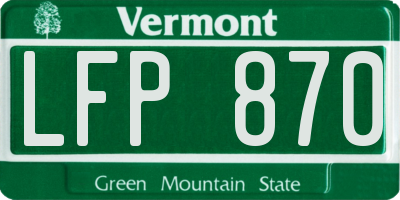 VT license plate LFP870