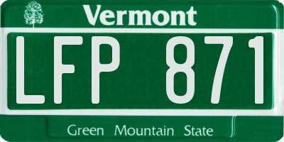 VT license plate LFP871