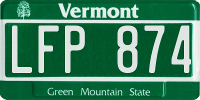 VT license plate LFP874