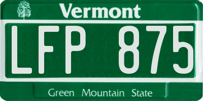 VT license plate LFP875