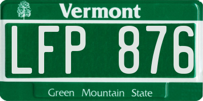 VT license plate LFP876