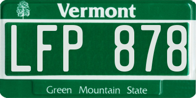 VT license plate LFP878