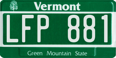 VT license plate LFP881