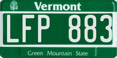 VT license plate LFP883
