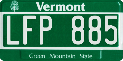 VT license plate LFP885