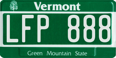 VT license plate LFP888