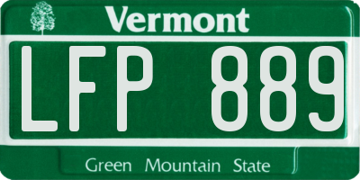 VT license plate LFP889