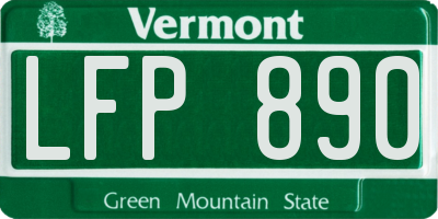 VT license plate LFP890