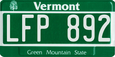 VT license plate LFP892