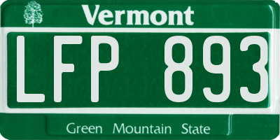 VT license plate LFP893