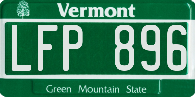 VT license plate LFP896