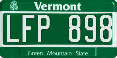 VT license plate LFP898