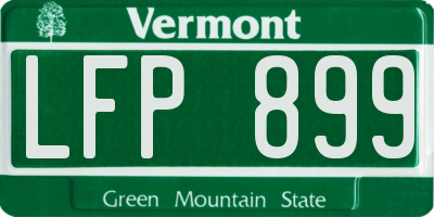 VT license plate LFP899