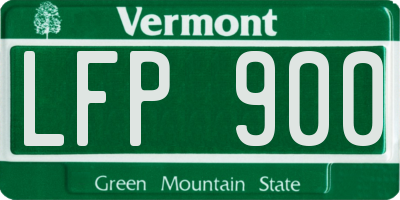 VT license plate LFP900