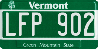 VT license plate LFP902