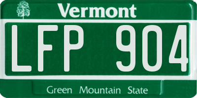 VT license plate LFP904