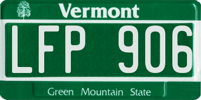 VT license plate LFP906