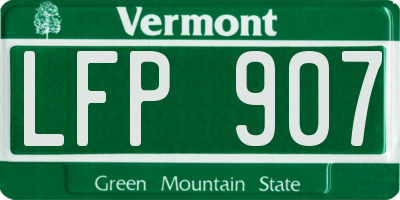 VT license plate LFP907