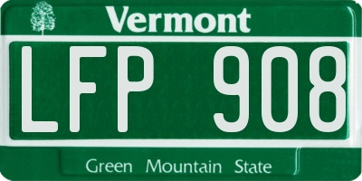VT license plate LFP908