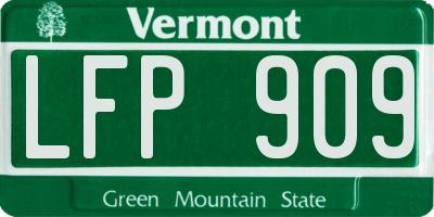 VT license plate LFP909