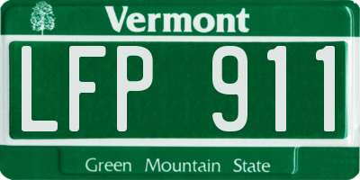 VT license plate LFP911