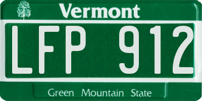 VT license plate LFP912
