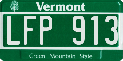 VT license plate LFP913