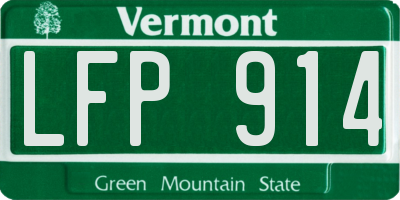 VT license plate LFP914