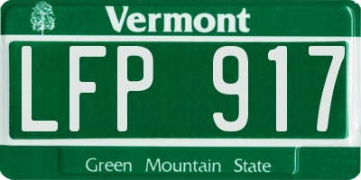VT license plate LFP917