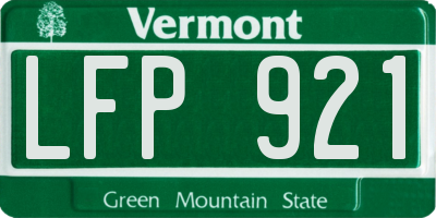 VT license plate LFP921