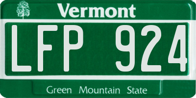 VT license plate LFP924