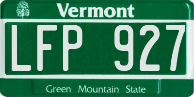VT license plate LFP927