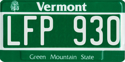 VT license plate LFP930