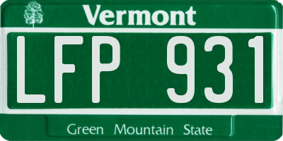 VT license plate LFP931