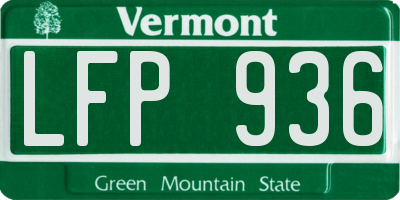 VT license plate LFP936