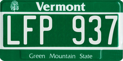 VT license plate LFP937