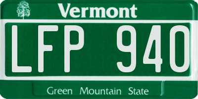 VT license plate LFP940