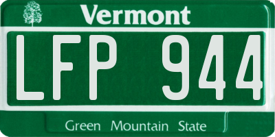 VT license plate LFP944