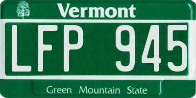 VT license plate LFP945