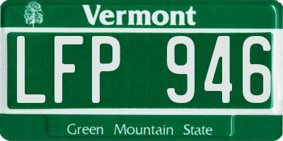 VT license plate LFP946