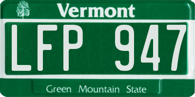 VT license plate LFP947