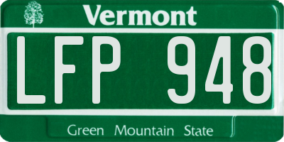 VT license plate LFP948
