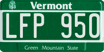 VT license plate LFP950