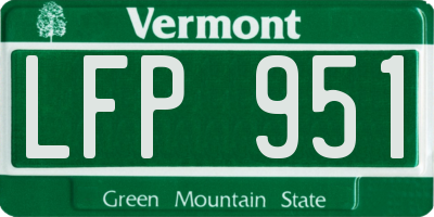VT license plate LFP951