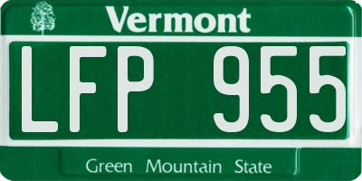VT license plate LFP955