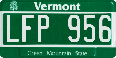 VT license plate LFP956