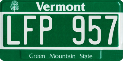 VT license plate LFP957